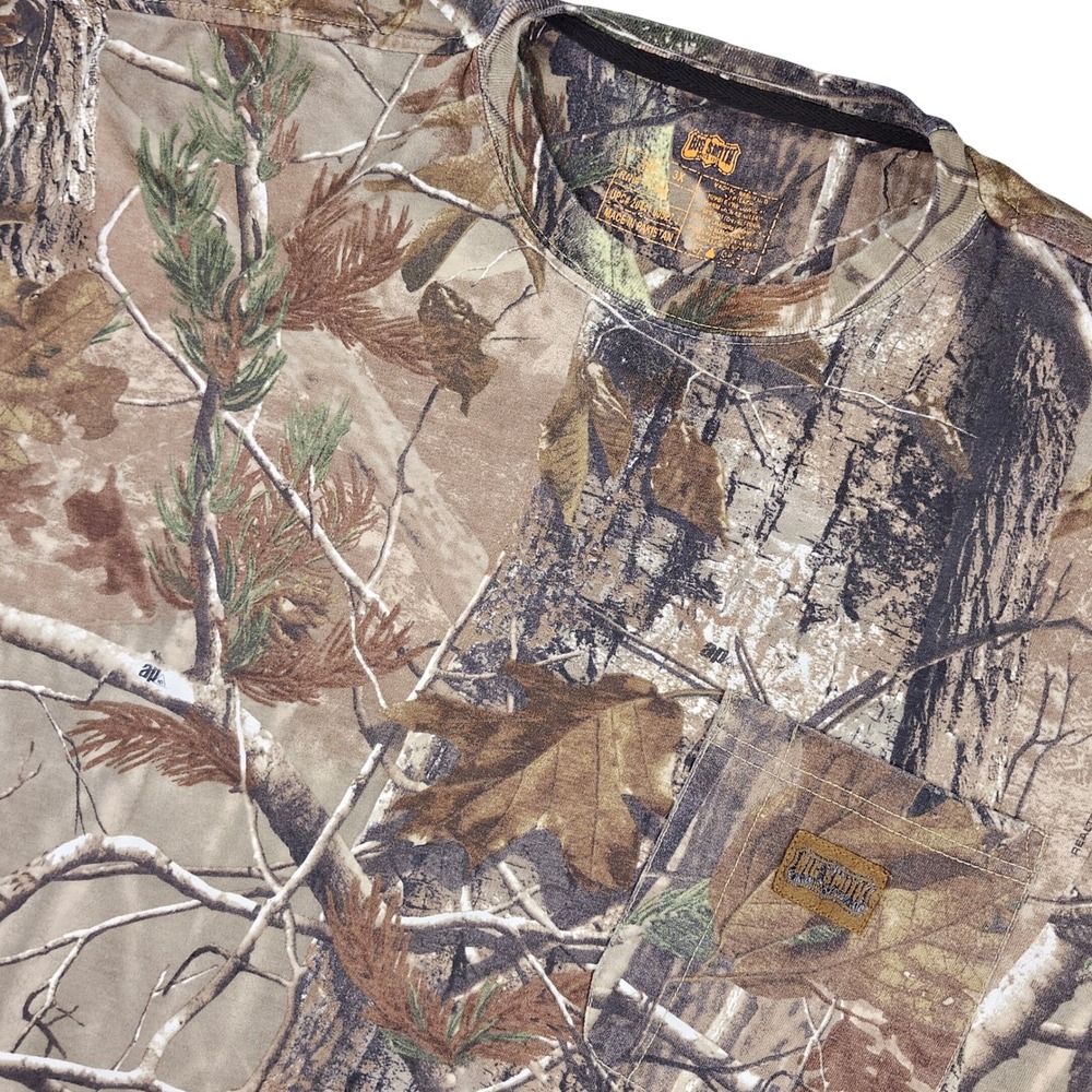 Vintage 90s Big Smith Realtree Camo Pocket T Shirt Mens 3XL Heavyweight Hunting